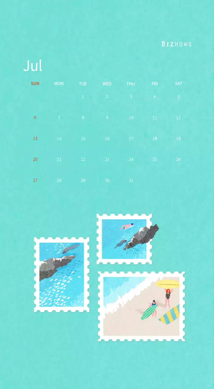 Stamp illustration with a warm concept