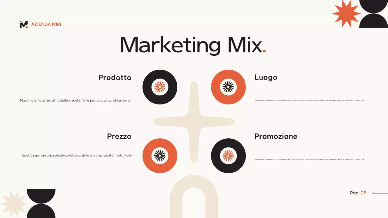 Arancione beige piano di marketing moderno geometrico