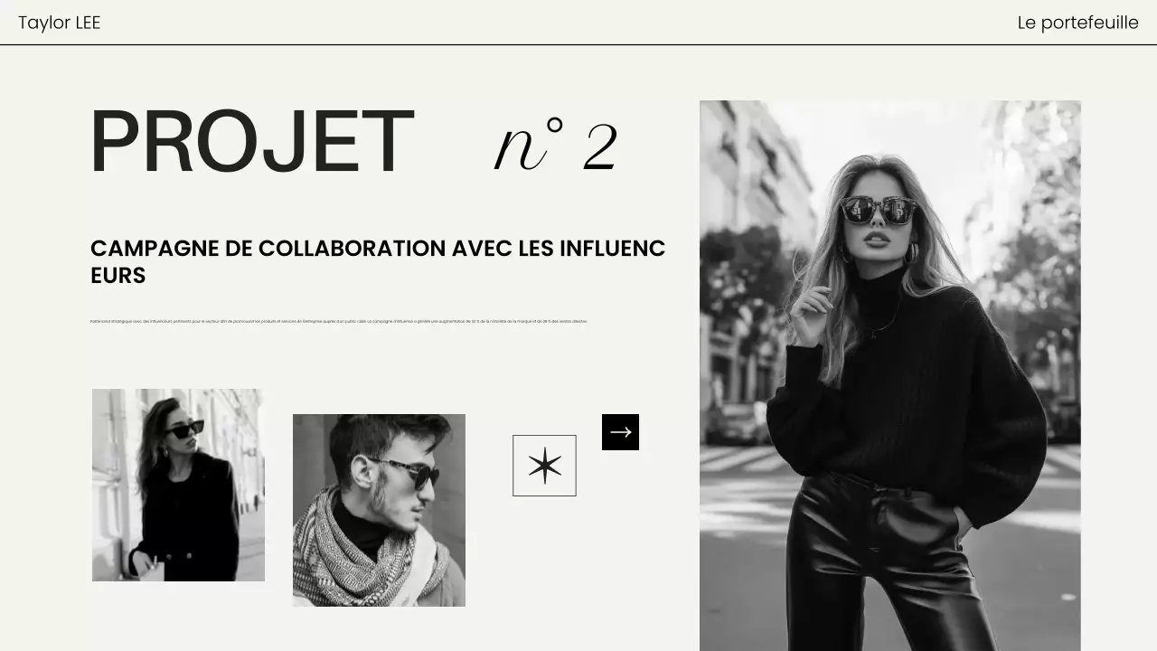 portfolio photographique moderne et noir