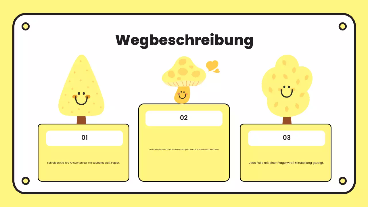 gelbe einfache Quiz-Präsentation