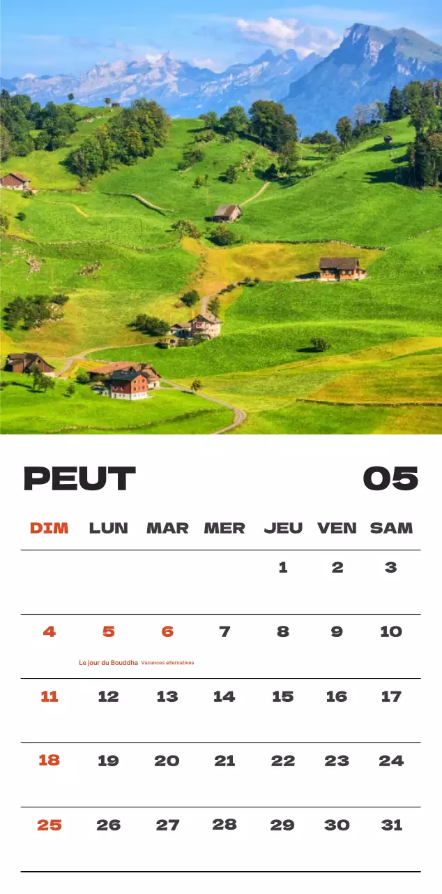 Calendrier de nettoyage des photos du ciel