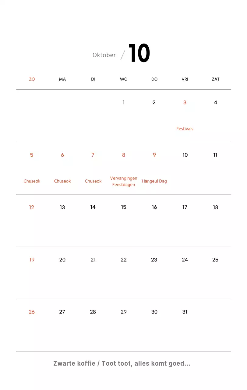 Eenvoudige bureaukalender met koffiefoto's voor cafés in witte tinten
