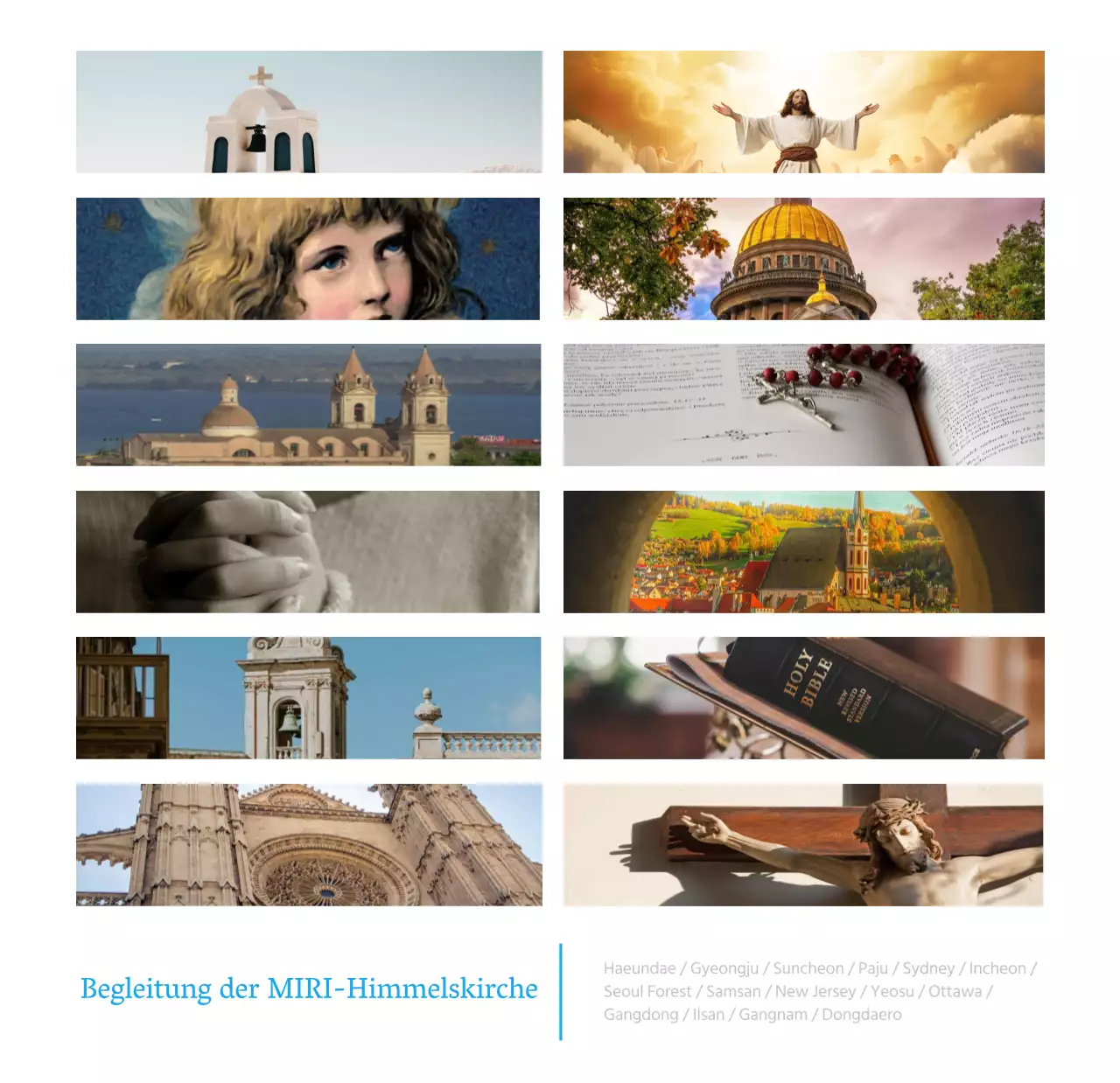 Blaues modernes Konzept Kirchenkalender