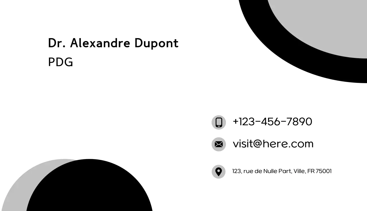 carte de visite minimaliste noire