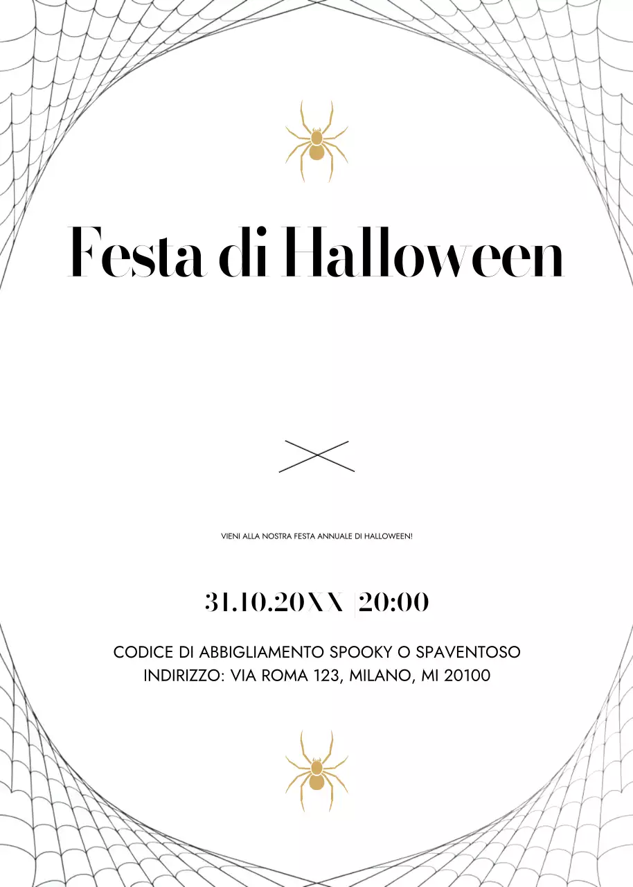 invito di Halloween minimalista bianco