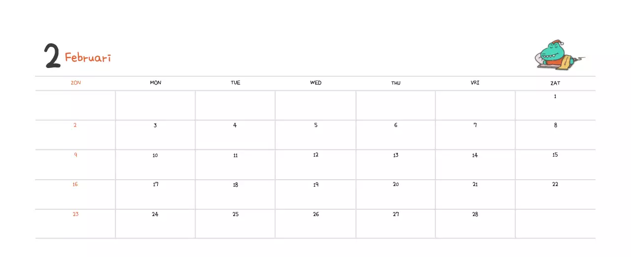 Een kalender met een schattig Ago-illustratieconcept