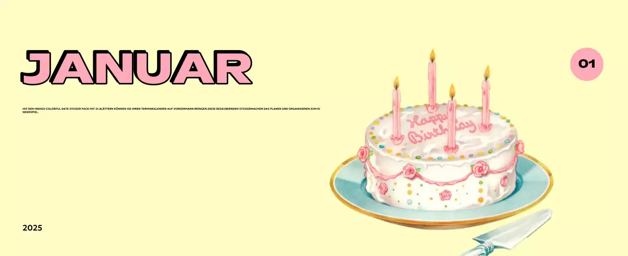 Bunte Kalender mit einer Vielzahl von Retro-Illustrationen