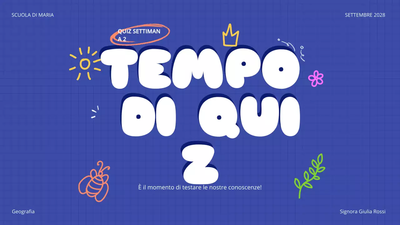 annuncio del quiz ludico blu