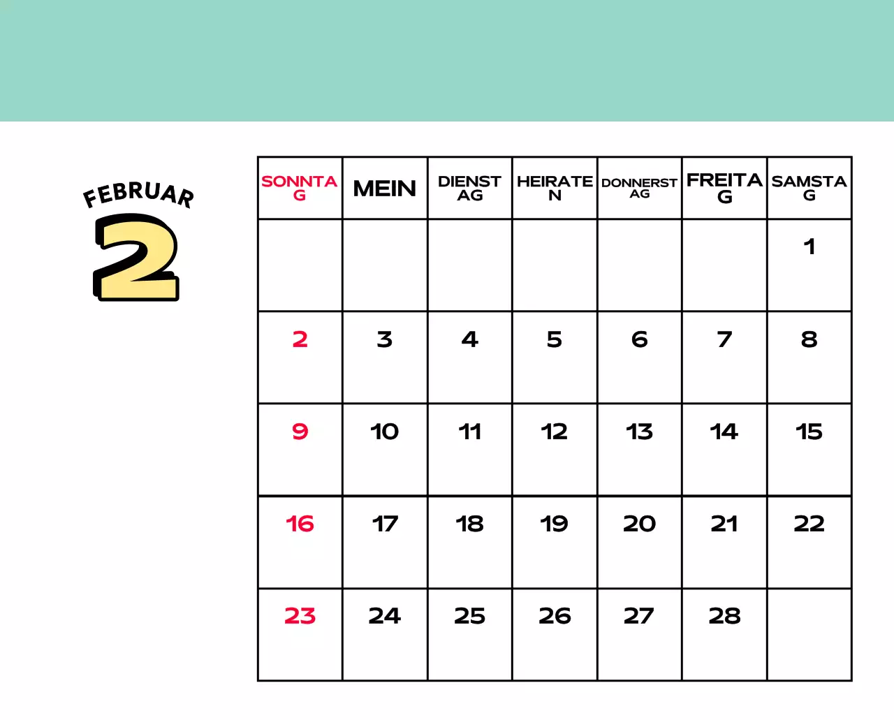 Bunte Kalender mit einer Vielzahl von Retro-Illustrationen