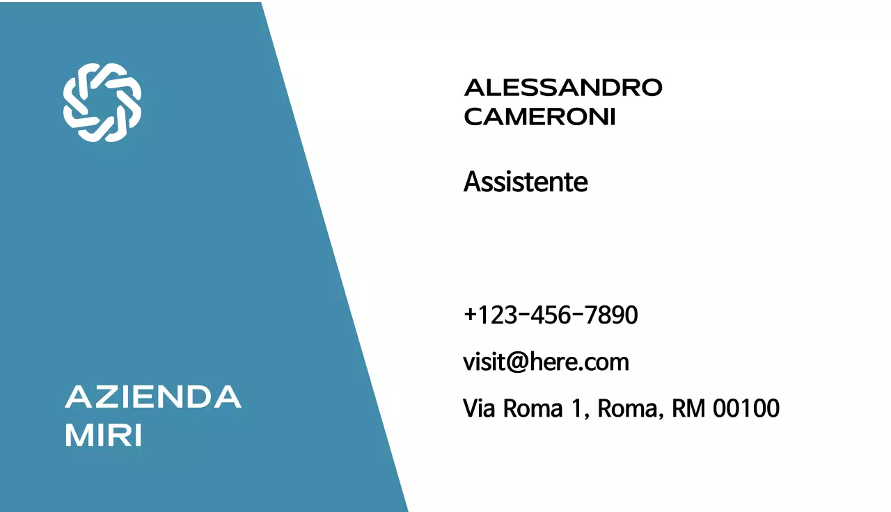 biglietto da visita moderno blu