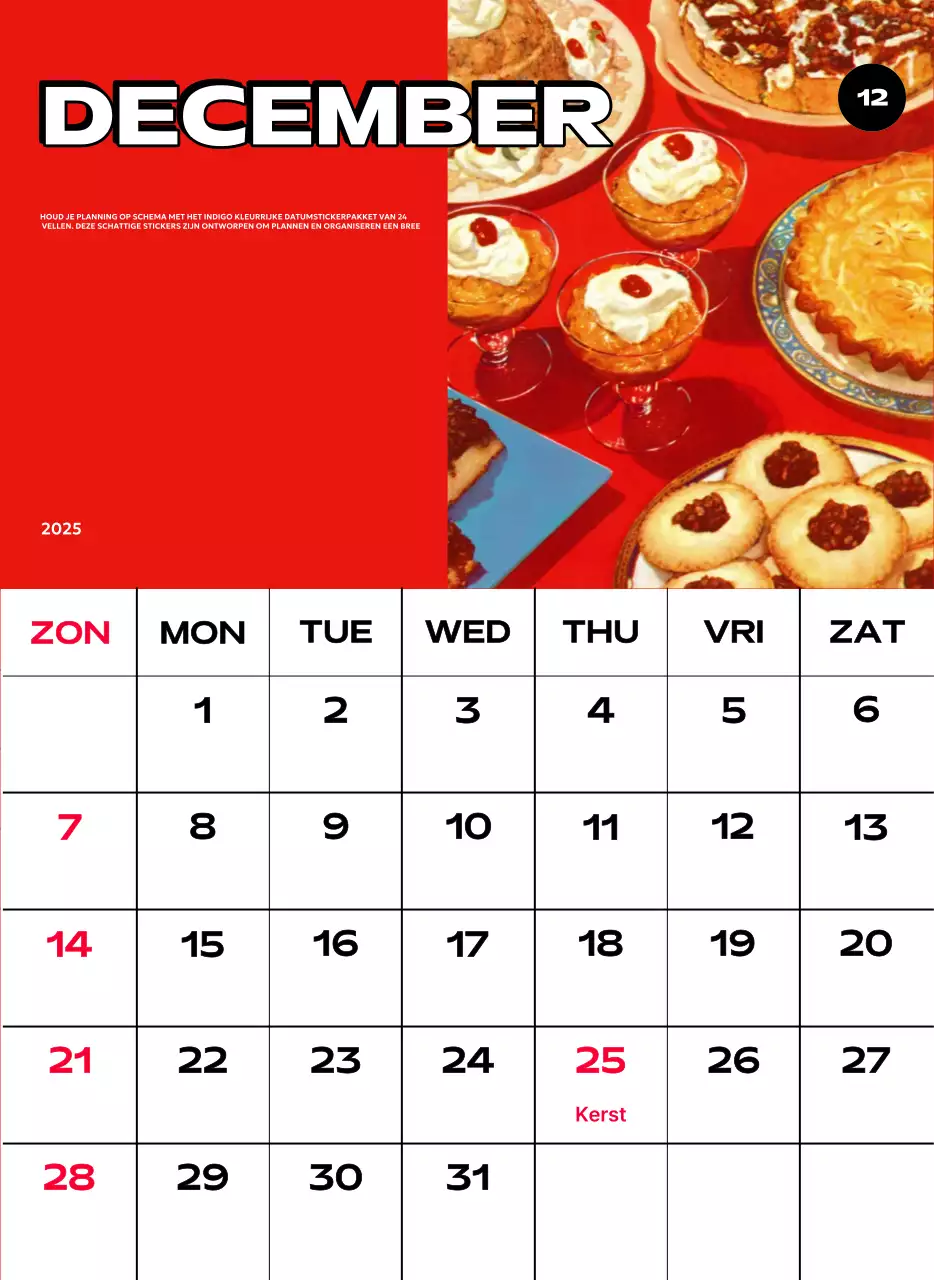 Kleurrijke kalenders met verschillende retro-illustraties