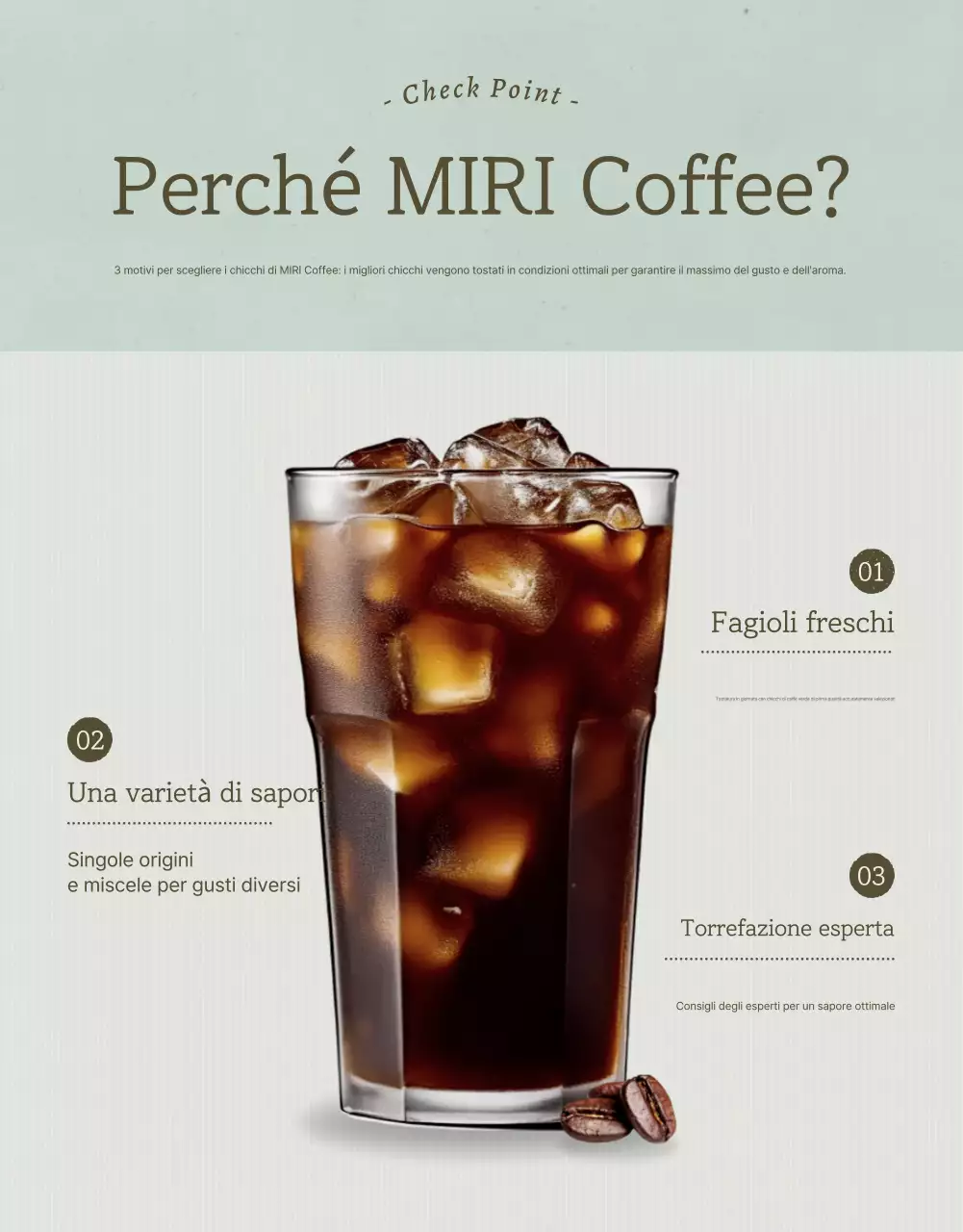 Promuovere la vendita di chicchi di caffè vintage in azzurro e marrone