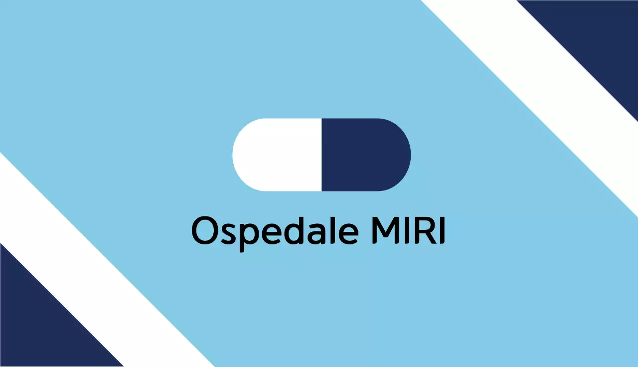 biglietto d'ospedale moderno blu