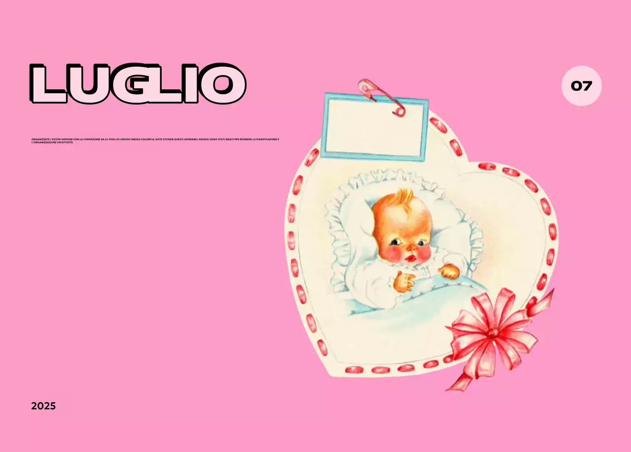 Calendari colorati con una varietà di illustrazioni retrò