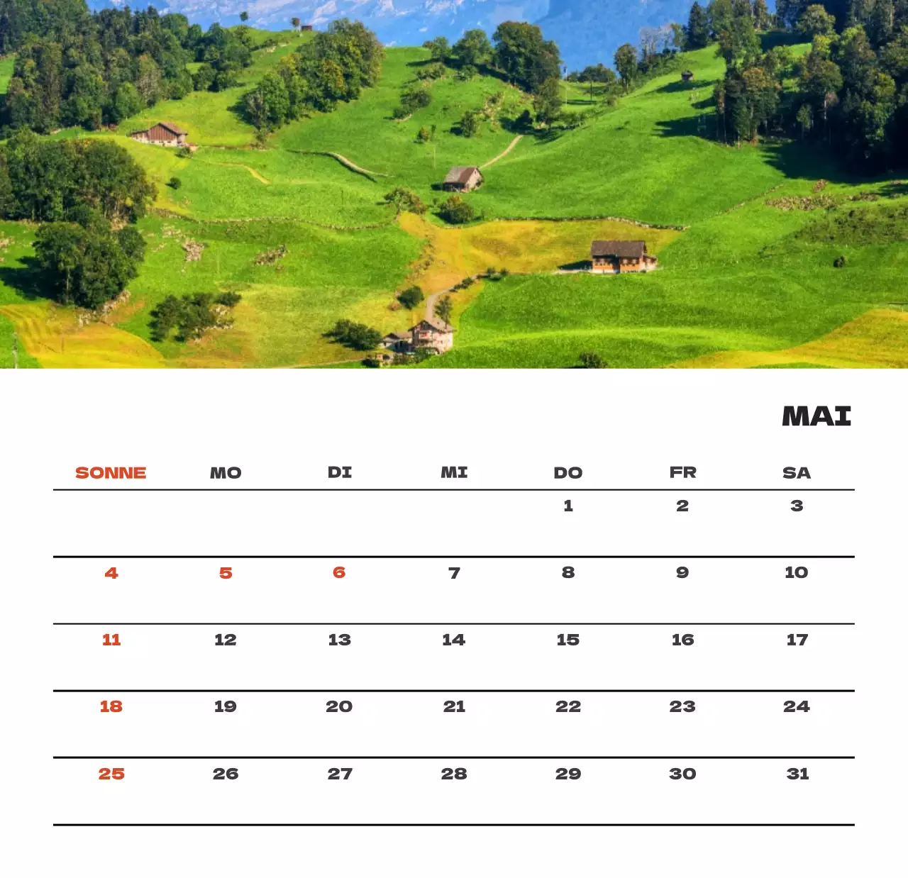 Himmel Foto sauber Kalender