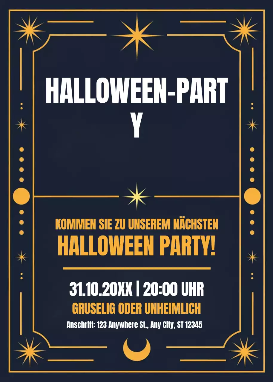Marineblaue Retro-Halloween-Einladung