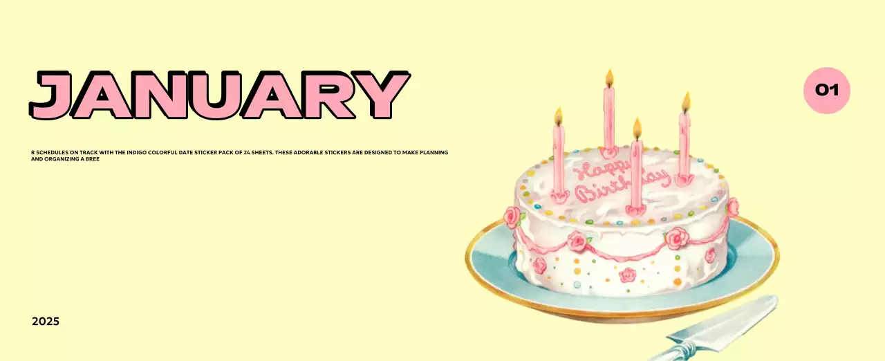 Colorful calendars with a variety of retro illustrations