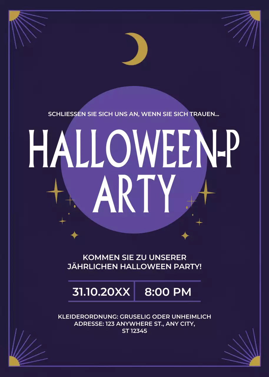 lila Retro-Halloween-Einladung