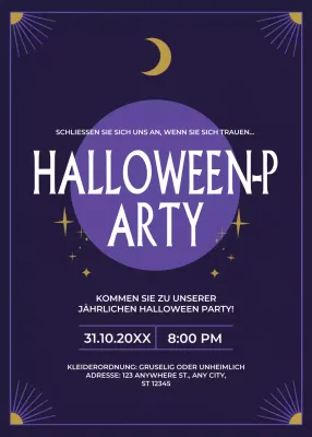 lila Retro-Halloween-Einladung