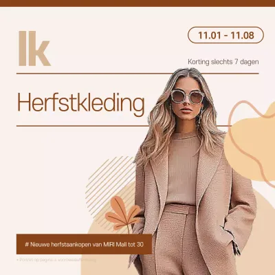 Bespaar op beige moderne herfstkleding