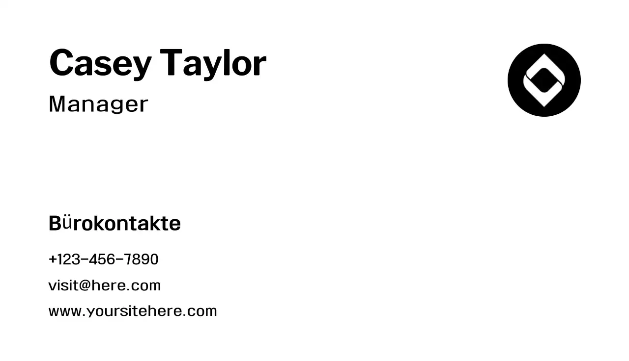 schwarz-weiße Minimal-Visitenkarte