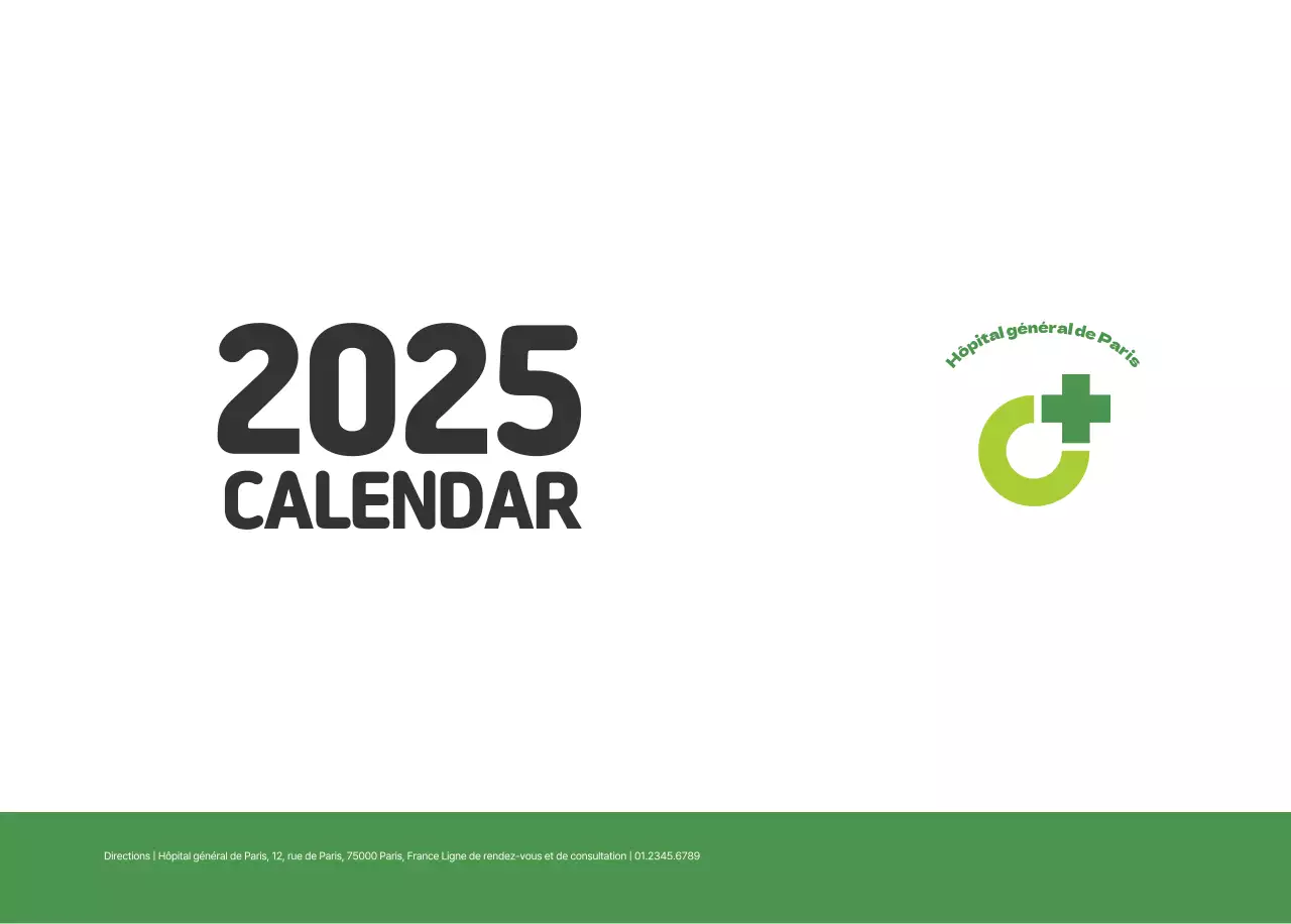 Un hôpital festif avec des illustrations sur le thème de la santé et de la famille et des accents colorés.