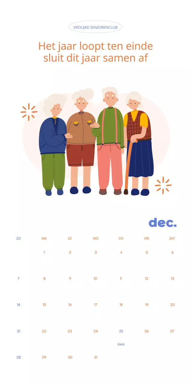 Zakelijke kalender met leuke illustraties