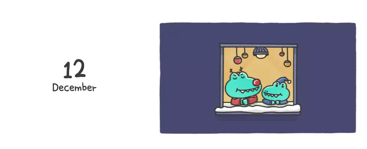 かわいいアゴイラストコンセプトのカレンダー