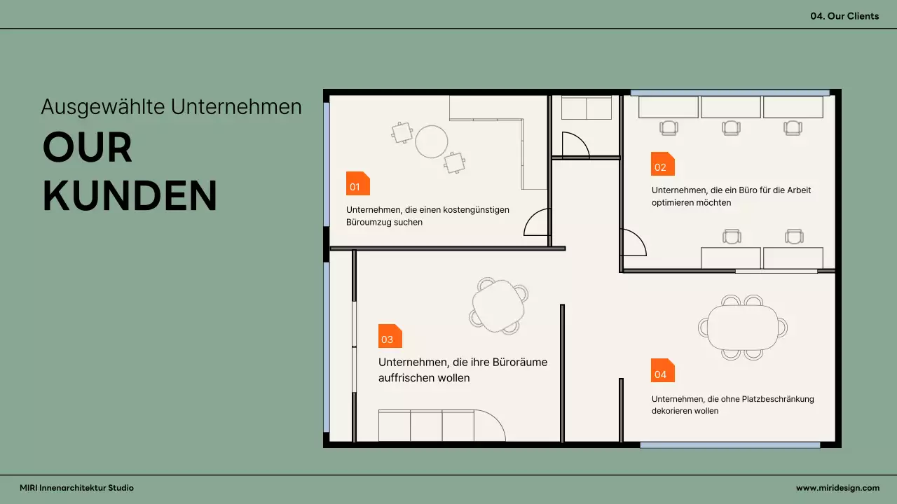 Orange moderne Innenanzeige