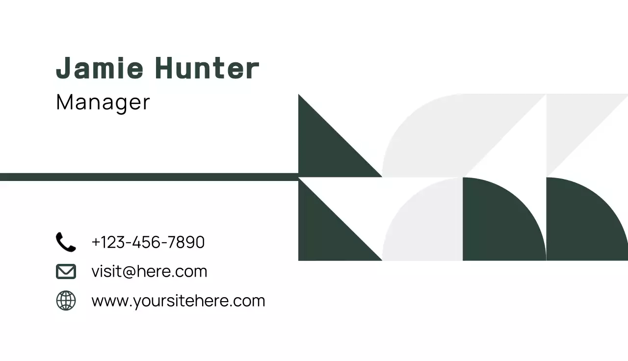 grüne geometrische Visitenkarte