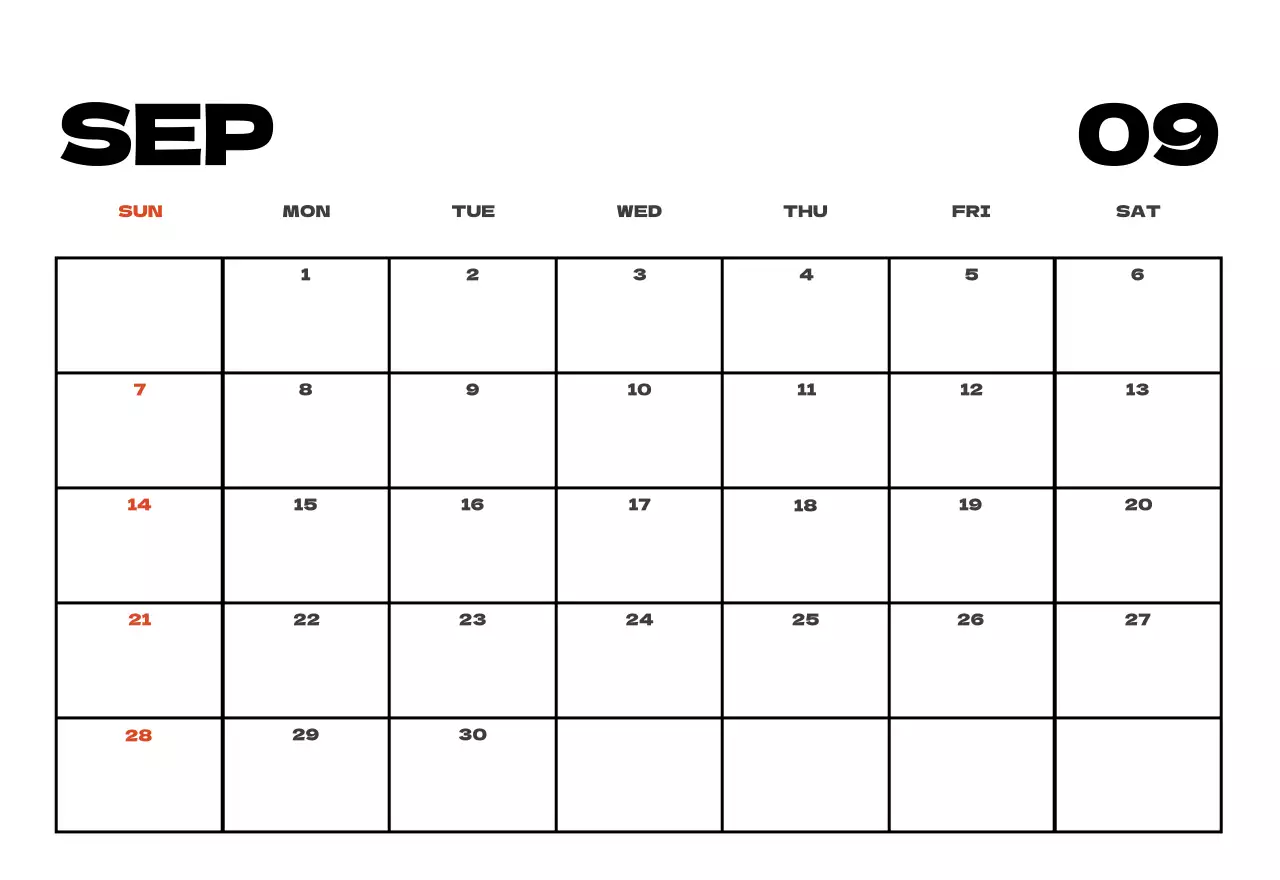 Kalender bersih foto langit