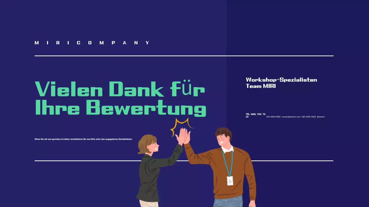 Einfacher Workshop-Vorschlag in Marineblau und Grün