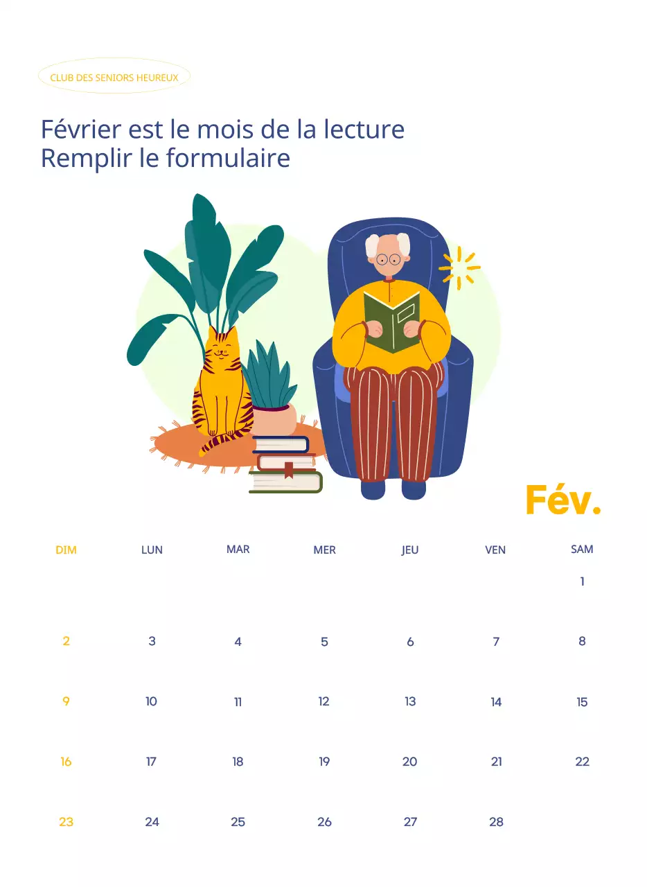 Calendrier d'entreprise avec de jolies illustrations