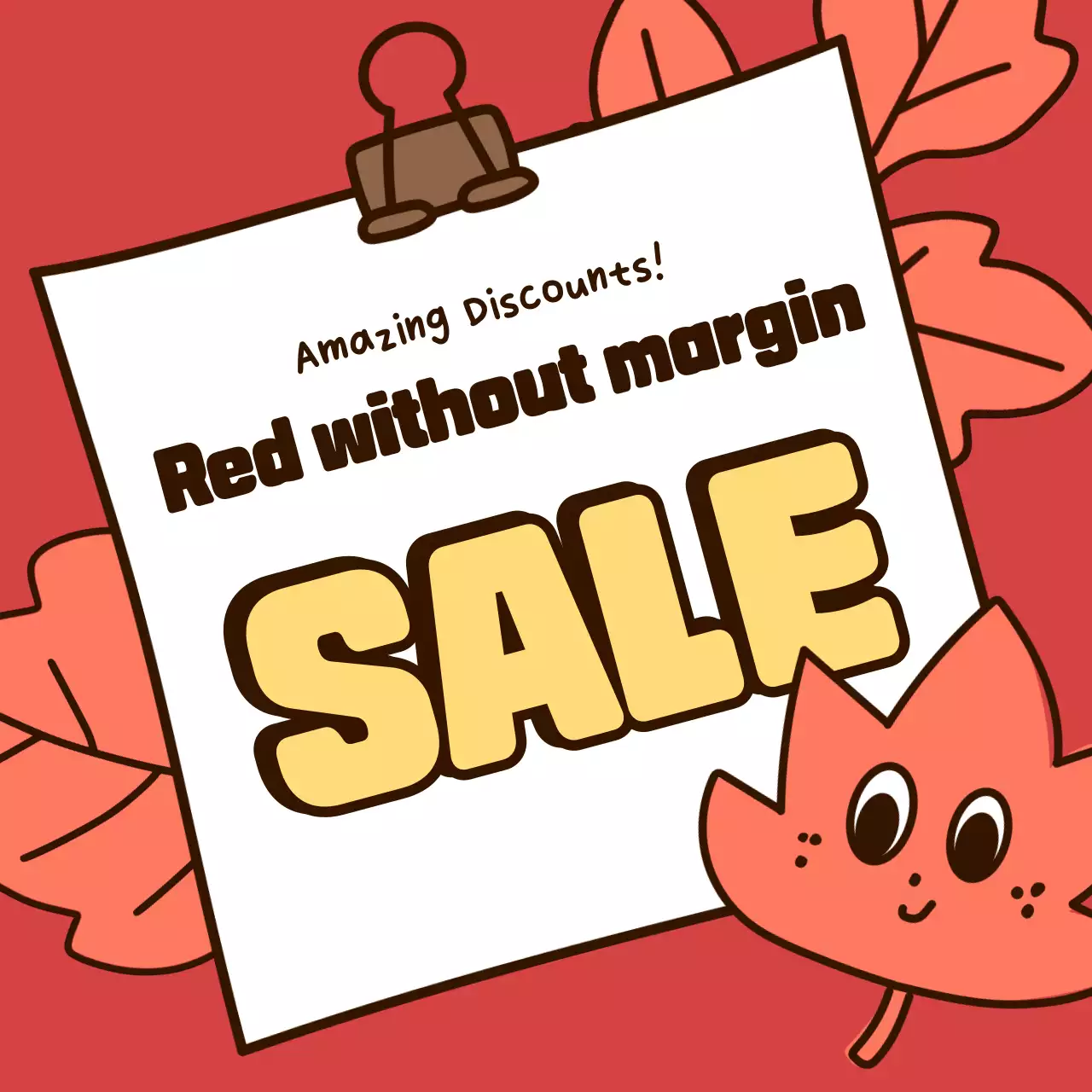 Carrossel de promoção de liquidação de outono amarelo fofo no Instagram