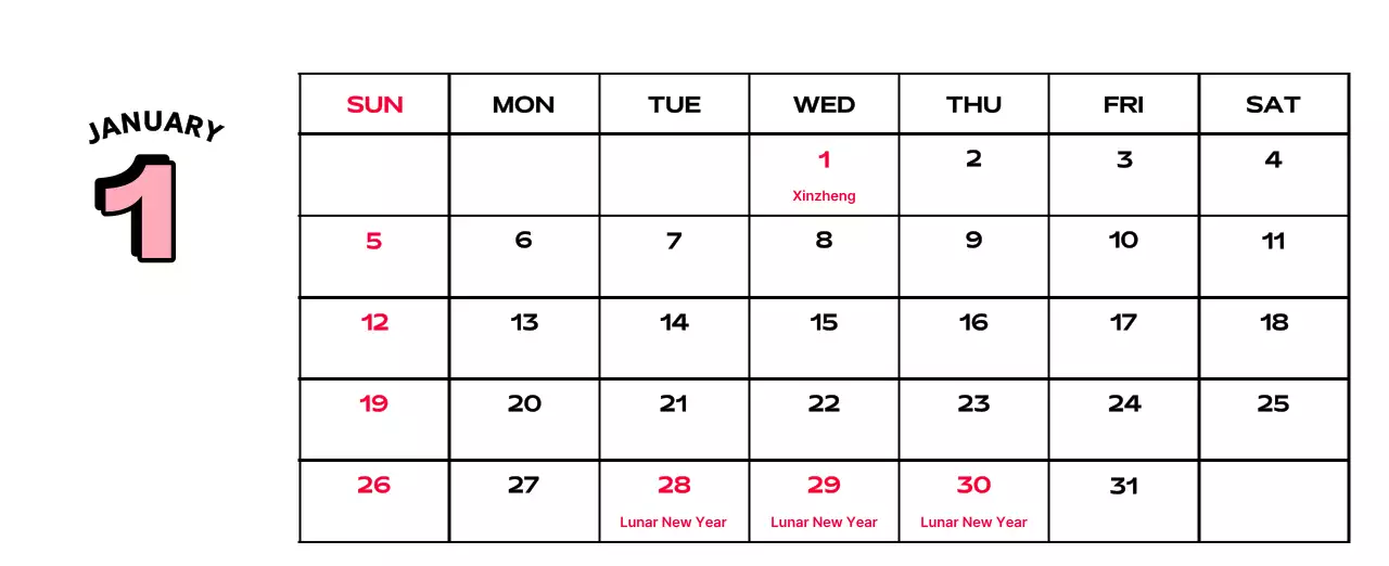 Colorful calendars with a variety of retro illustrations