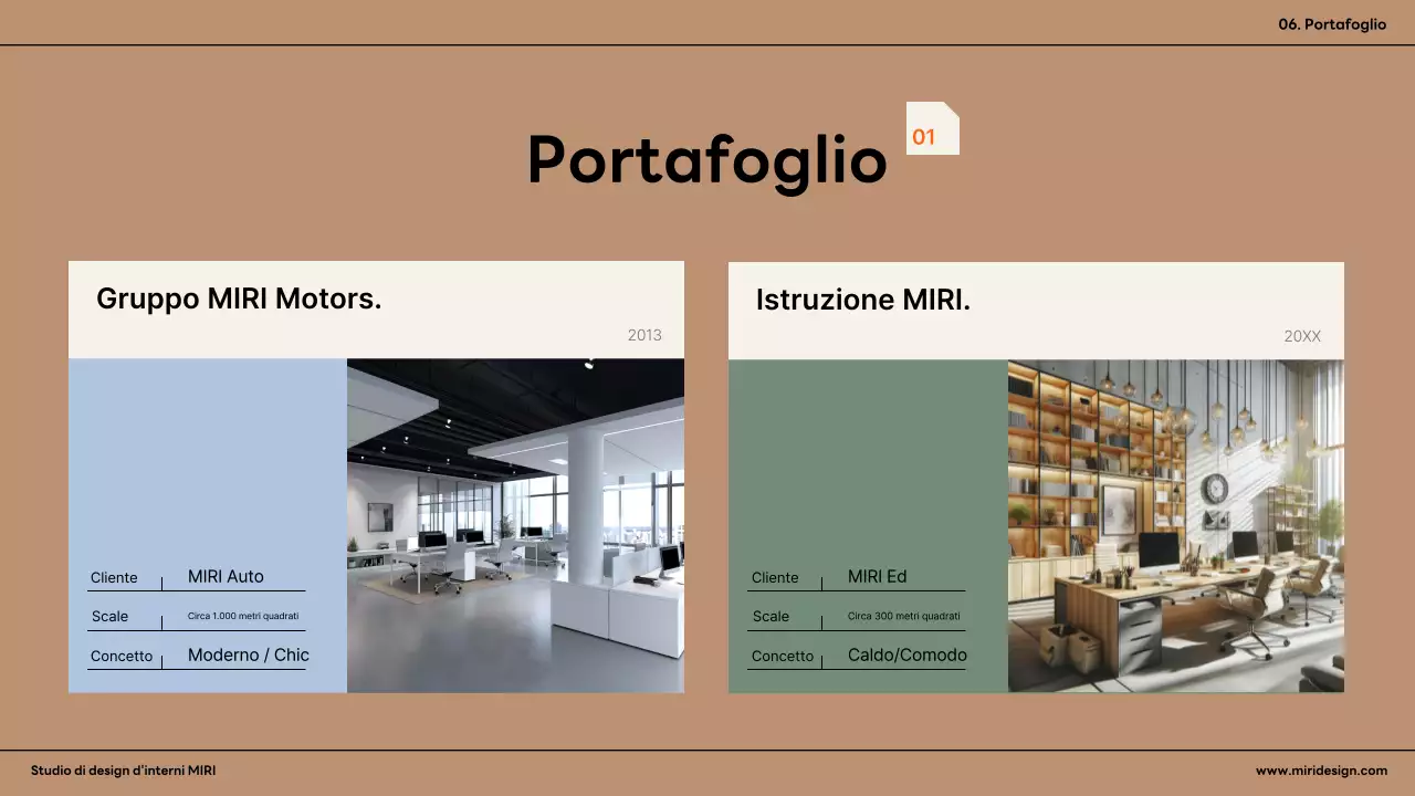 Annuncio di interni moderni arancioni