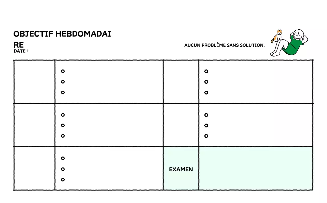 Calendrier illustré avec un joli style de lignes