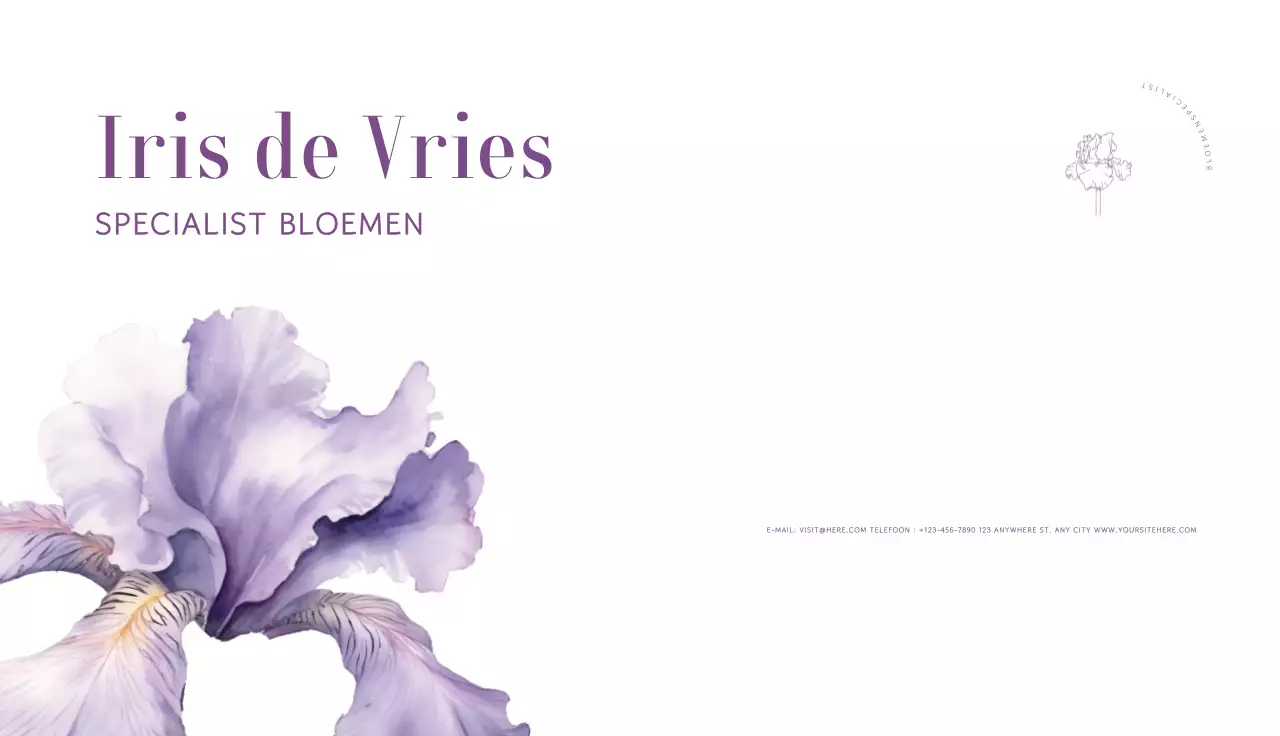 paarse elegante bloemenkaart