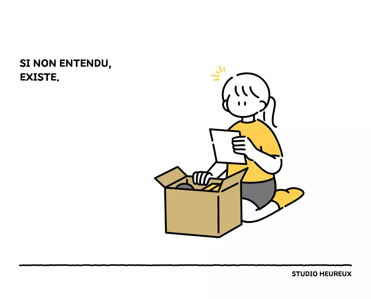 Calendrier illustré avec un joli style de lignes