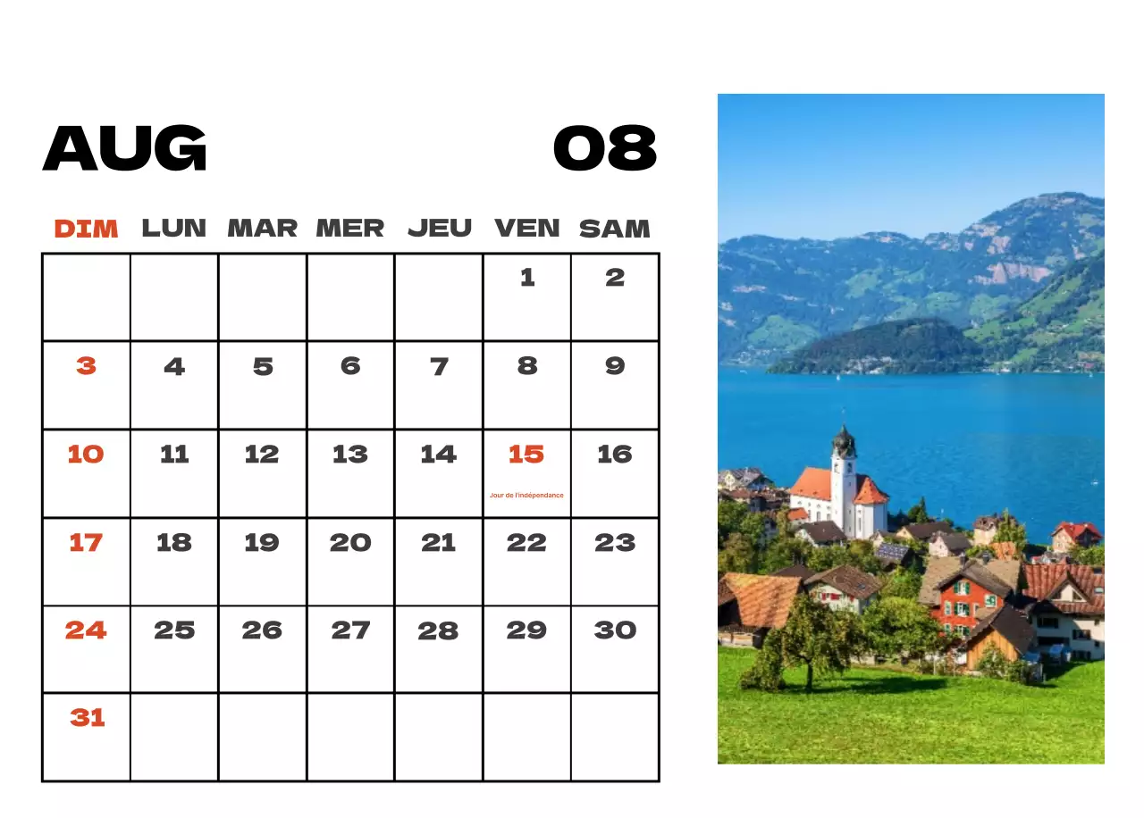 Calendrier de nettoyage des photos du ciel