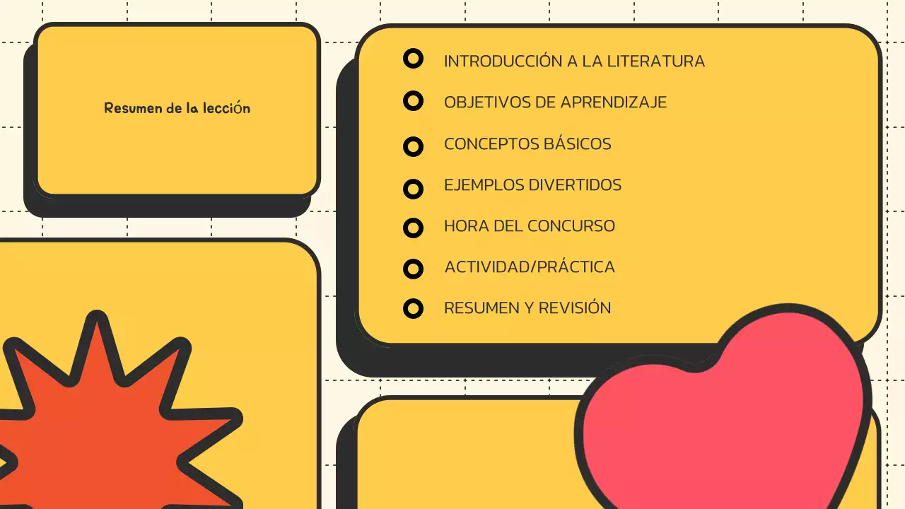 Amarillo Naranja Material ilustrativo de clase Presentación de literatura