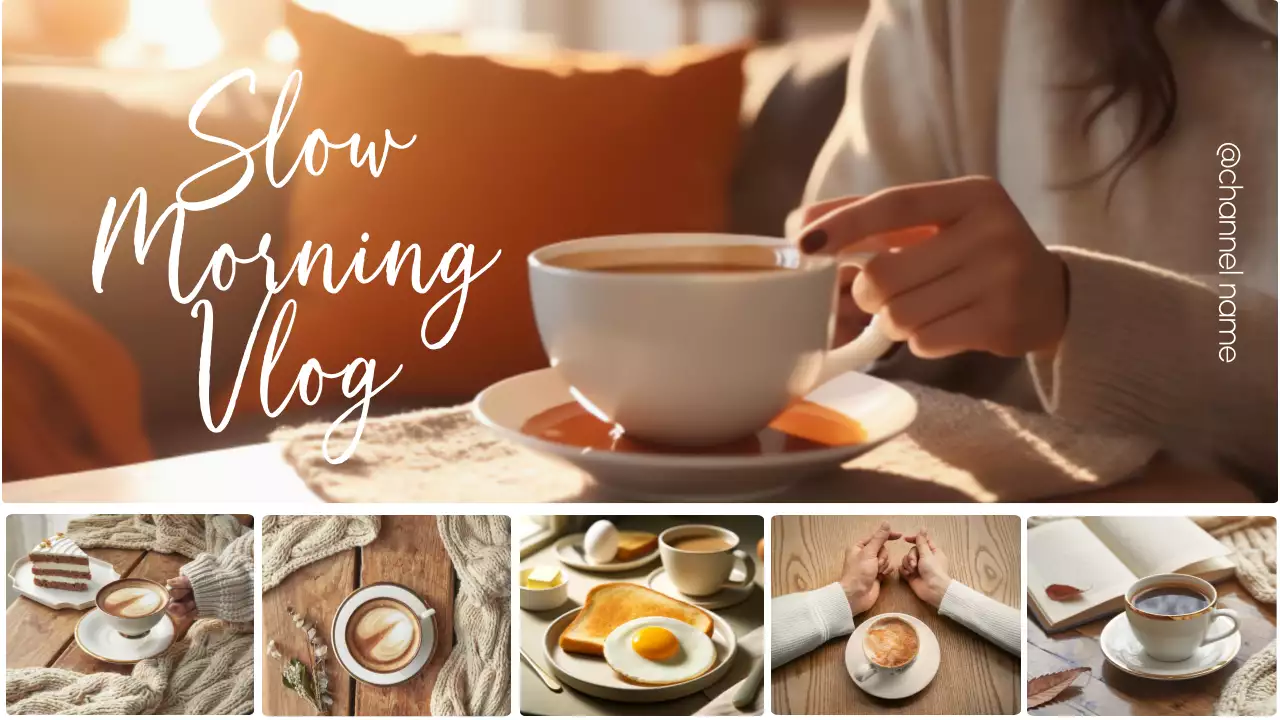 Beige Minimal Morning Vlog YouTube Thumbnail