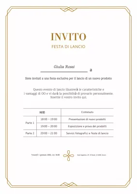 Invito classico beige per l'evento