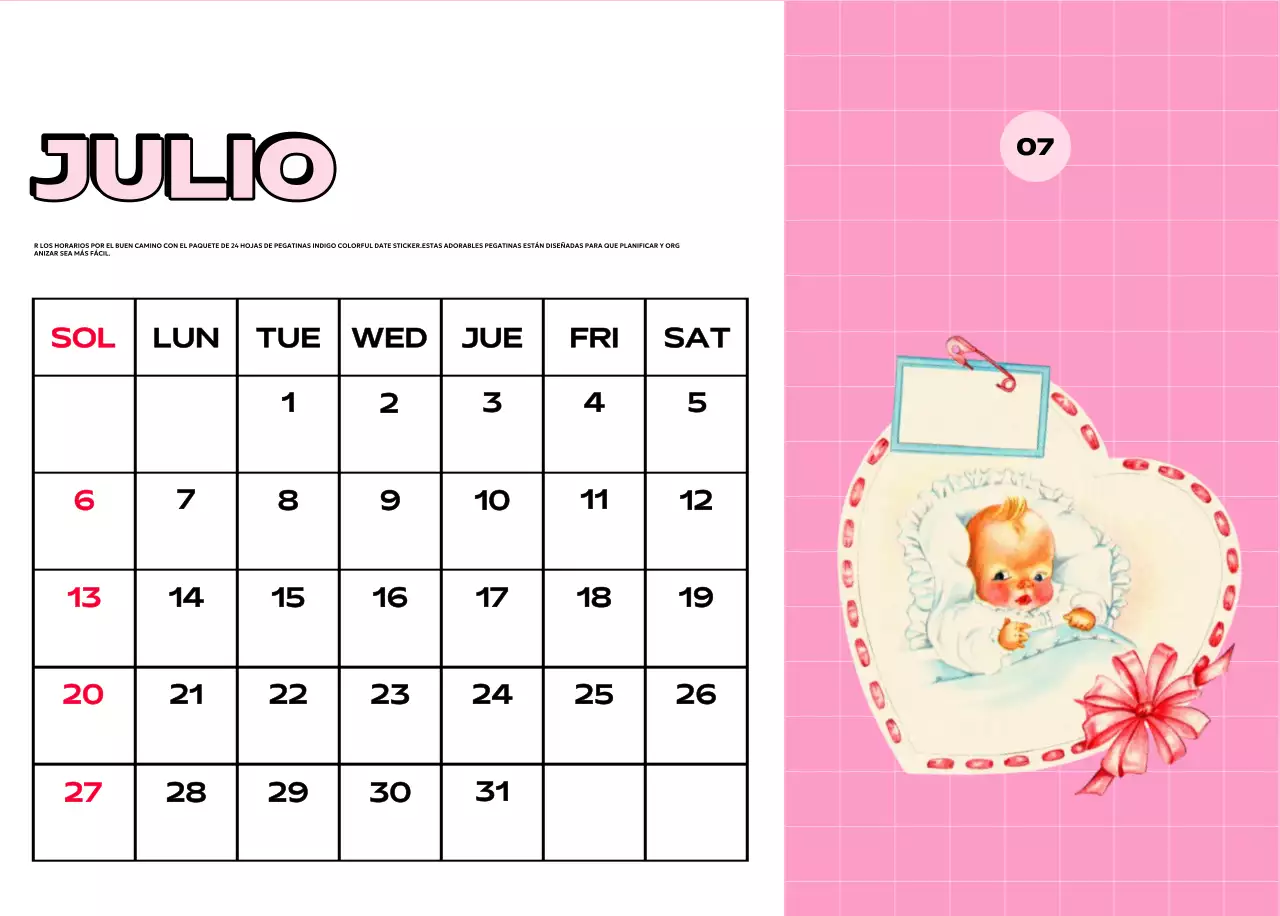 Coloridos calendarios con diversas ilustraciones retro