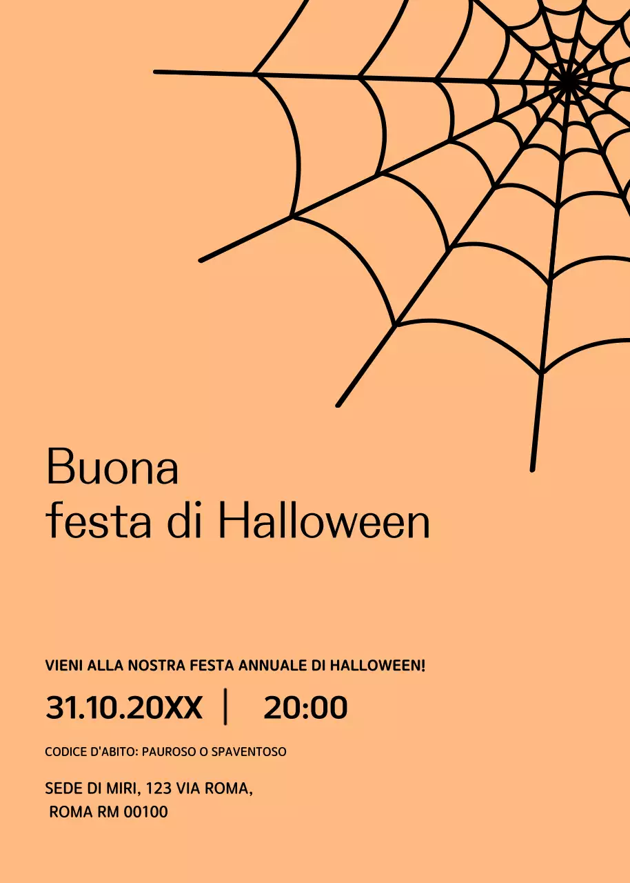 Invito alla festa di Halloween in arancione nero
