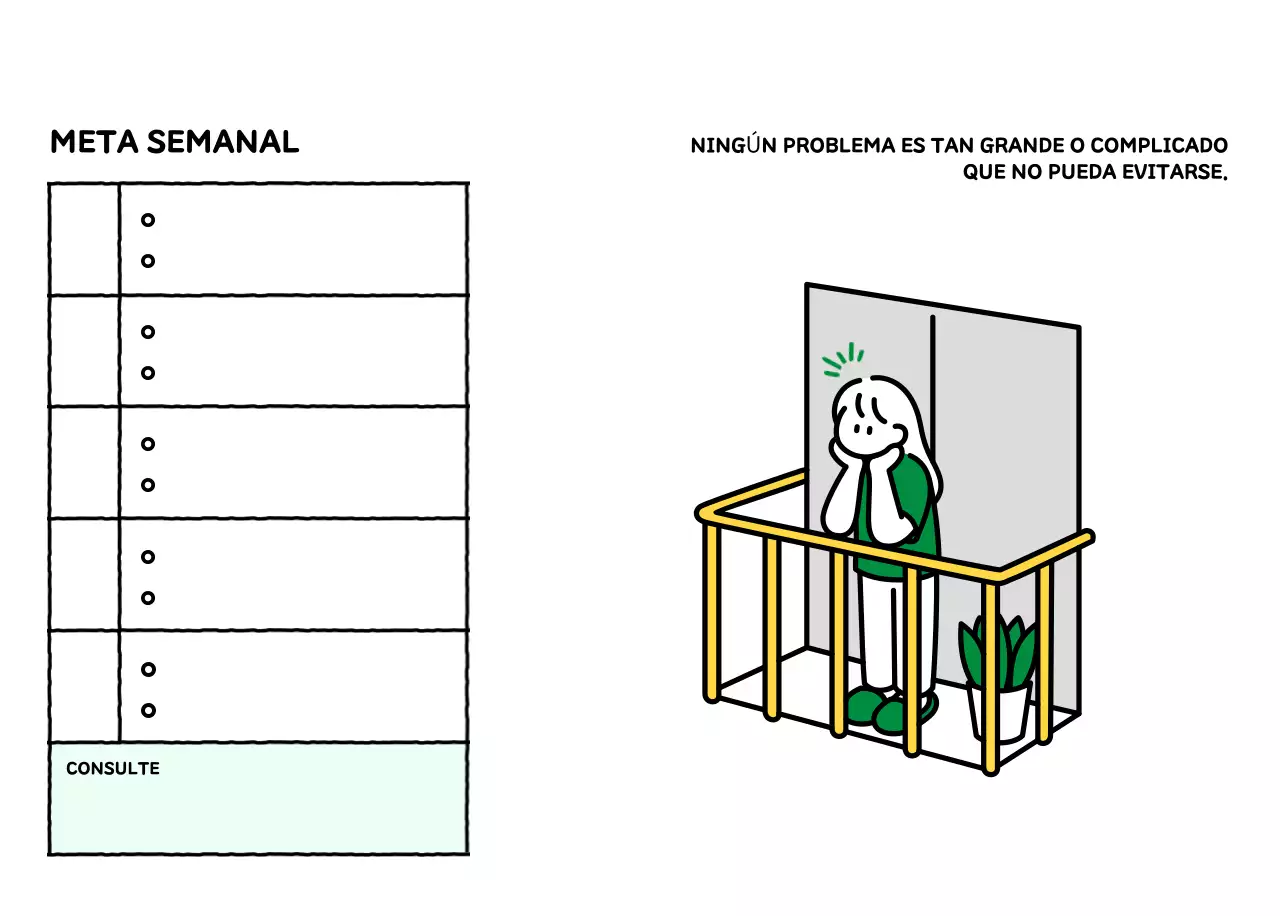 Calendario ilustrado con un bonito estilo de líneas