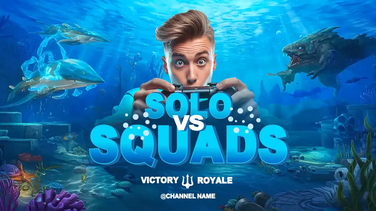 Blue Trendy Gaming Promotion YouTube Thumbnail