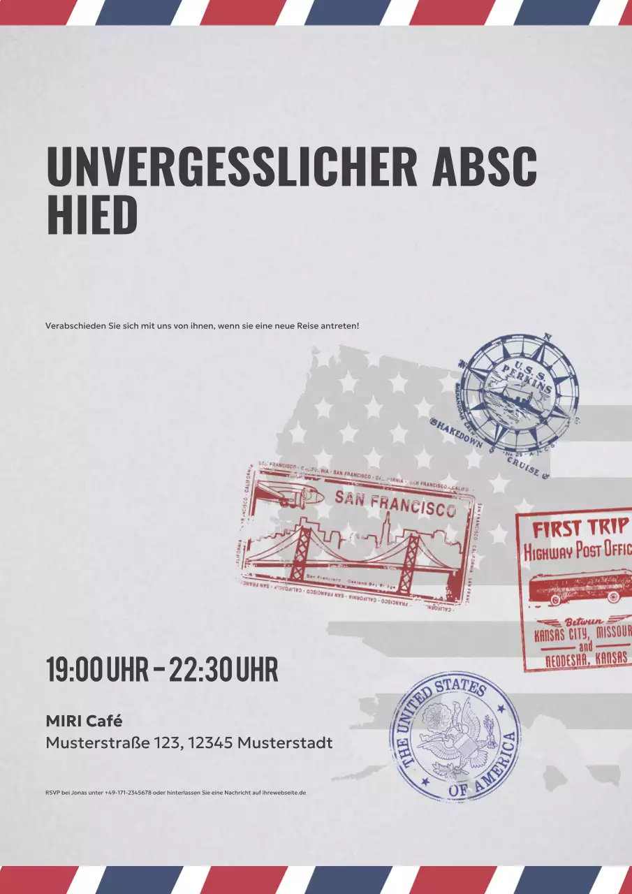 grau vintage Abschiedseinladung