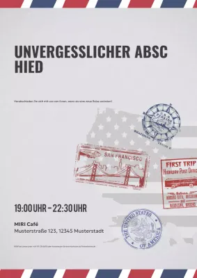 grau vintage Abschiedseinladung