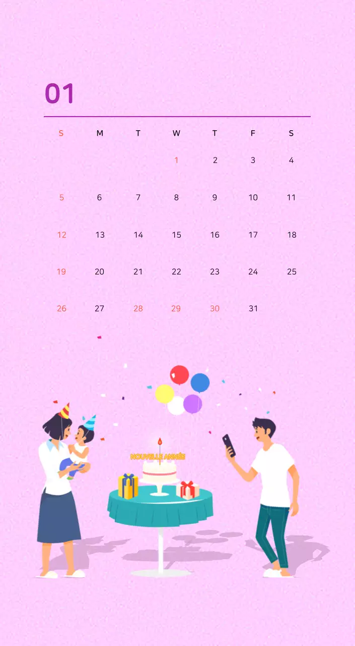 Illustration d'une famille multicolore